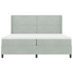 vidaXL Lit à Ressorts avec Matelas LED Gris clair 200 x 200 cm Velours