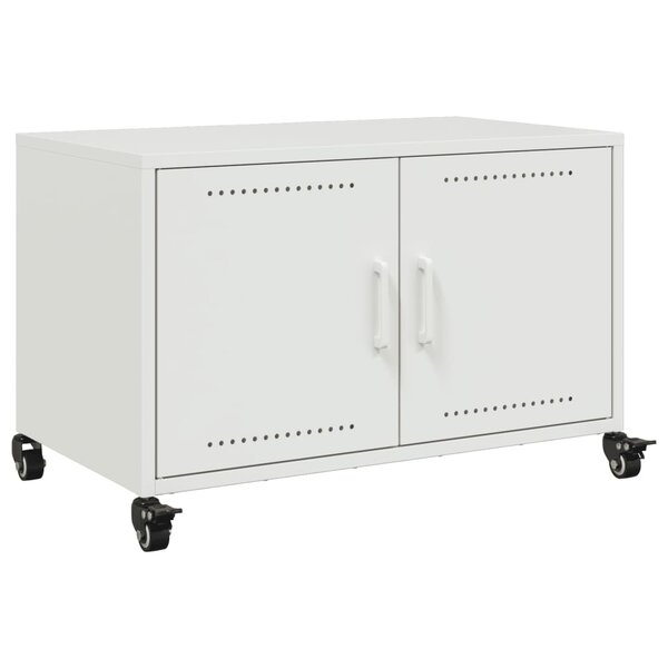 vidaXL Meuble TV blanc 68x39x43 5 cm acier