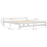 vidaXL Cadre de lit sans matelas blanc bois massif de pin 200x200 cm