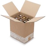 Caisse carton brune d'expédition 6 bouteilles de bière avec croisillons renforcés (lot de 20)