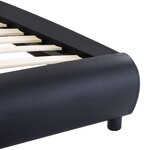 vidaXL Cadre de lit avec LED Noir Similicuir 90x200 cm