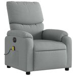 vidaXL Fauteuil de massage inclinable électrique gris clair tissu