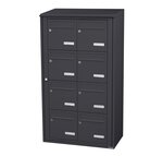 Bloc collectif Leabox  2x4  grade 3  simple face  Extérieur  fixation murale  Gris anthracite RAL 7016 finition brillante