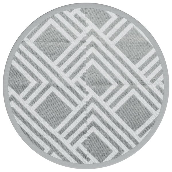 vidaXL Tapis d'extérieur gris Ø200 cm PP
