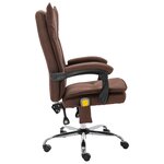 vidaXL Chaise de bureau de massage Marron Tissu
