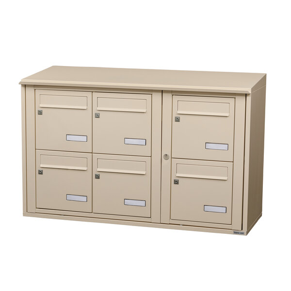 Bloc collectif Leabox 3x2 grade 3 simple face extérieur fixation murale ivoire ral 1015 finition brillante