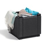 Keter Pouf de rangement Cube avec coussin Graphite