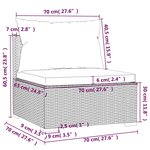vidaXL Salon de jardin 5 Pièces avec coussins résine tressée gris