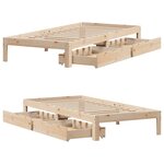 vidaXL Cadre de lit avec tiroirs sans matelas 90x190 cm