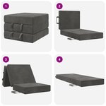 vidaXL Canapé-lit pliable 75 x 67 x 45 cm Gris foncé