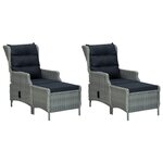 vidaXL Mobilier dîner jardin 7 Pièces coussins Résine tressée Gris clair