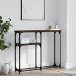vidaXL Table console chêne marron 90x22 5x75 cm bois d'ingénierie
