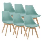 Lot de 6 chaises de salle à manger similicuir hêtre menthe 03_0006781