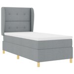 Lit Box Spring vidaXL avec matelas Gris clair 100x200 cm Tissu