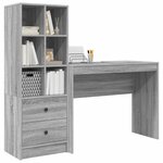 vidaXL Bureau avec rangement 2 Pièces Sonoma gris Bois d'ingénierie