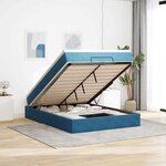 vidaXL Cadre de lit ottoman avec matelas bleu foncé 140x200 cm velours