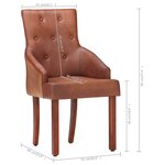 vidaXL Chaises à manger lot de 6 marron cuir de chèvre véritable