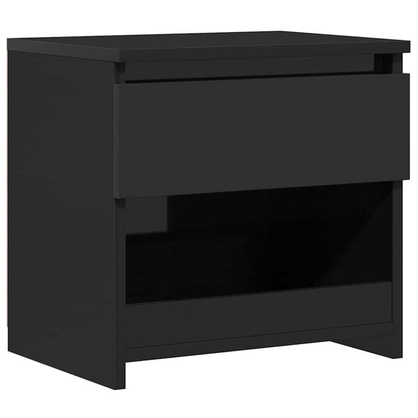 vidaXL Table de chevet noir brillant 40x30x39 cm bois d’ingénierie