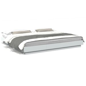 vidaXL Cadre de lit avec lumières LED sans matelas blanc 180x200 cm