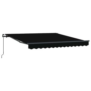 vidaXL Auvent Rétractable Noir 300 x 250 cm Polyester et Acier