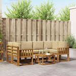 vidaXL Ensemble de canapés d'extérieur 7 Pièces Naturel et Beige