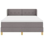 vidaXL Lit à ressorts avec matelas Taupe 140 x 190 cm tissu