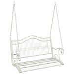 vidaXL Banc Balançoire Acier 115 x 61 x 63 cm Blanc antique