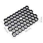 vidaXL Grilles d'herbe 16 Pièces noir 60x40x3 cm plastique