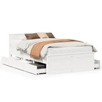 vidaXL Cadre de lit sans matelas avec tête de lit blanc 120x190 cm pin