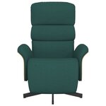 vidaXL Fauteuil inclinable avec repose-pieds vert foncé tissu