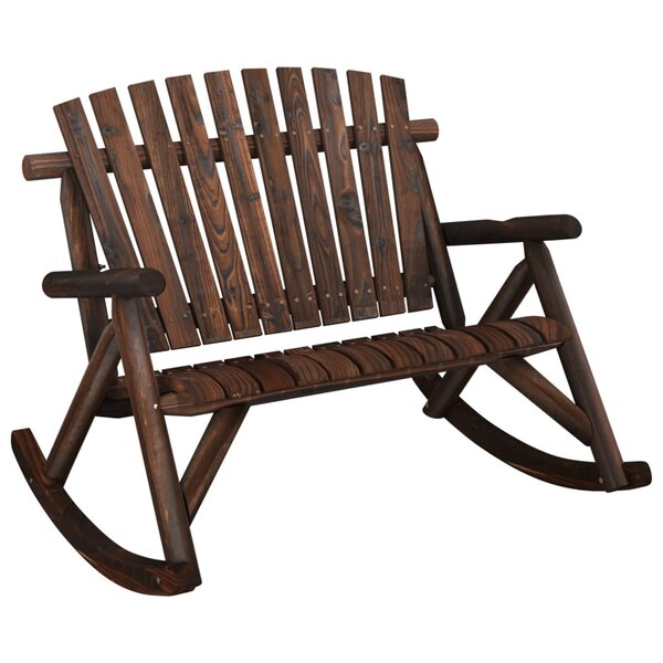 vidaXL Banc à bascule jardin 2 places 123x96x102 cm bois massif épicéa