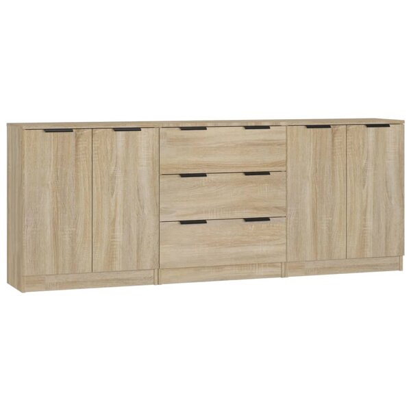 vidaXL Buffets 3 Pièces Chêne sonoma Bois d'ingénierie