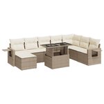 vidaXL Salon de jardin avec coussins 9 Pièces beige résine tressée