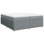 vidaXL Sommier à lattes de lit avec matelas Gris clair 200x200cm Tissu