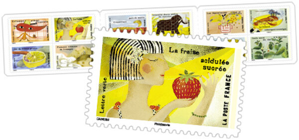 Carnet 12 timbres - Le Goût - Lettre verte