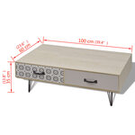 vidaXL Table basse 100 x 60 x 35 cm beige