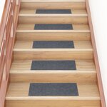 vidaXL Tapis d'escalier autocollants Rectangulaire 15 Pièces 60x25 cm