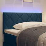 vidaXL Tête de lit avec des lumières à LED Réglable Bleu 90 cm tissu