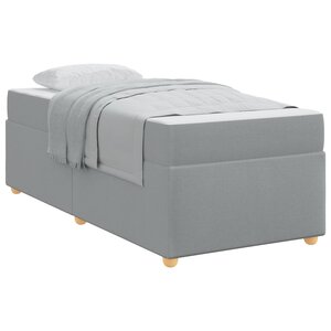 vidaXL Cadre de lit avec matelas Gris clair 80 x 200 cm tissu