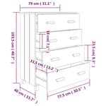 vidaXL Buffet HAMAR Gris foncé 79x40x103 5 cm Bois massif de pin