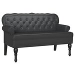 vidaXL Banc Chesterfield Noir 119 5 x 64 5 x 75 cm Cuir synthétique