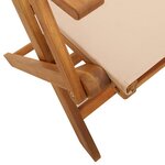 vidaXL Chaises de jardin pliantes lot de 8 beige tissu et bois massif