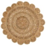 vidaXL Tapis Jute tressé à la main 120 cm Rond