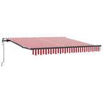 vidaXL Auvent Rétractable Rouge et blanc 350 x 250 cm tissu