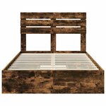 vidaXL Lit de Rangement Chêne fumé 120 x 190 cm Bois d'ingénierie
