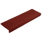 vidaXL Tapis d'escalier autocollants 20 pièces 65 x 21 x 4 cm Bordure rectangulaire rouge bordeaux