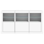 vidaXL Buffet avec lumières LED blanc 123x37x67 cm