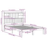 vidaXL Lit bibliothèque sans matelas cire marron 135x190 cm pin massif