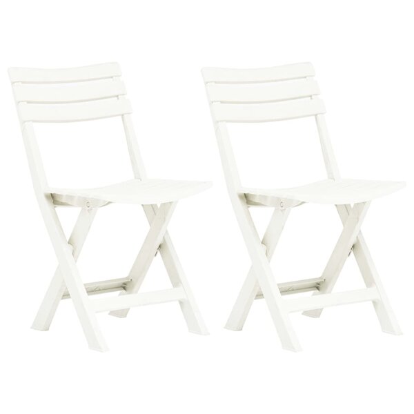 vidaXL Chaises de jardin pliables lot de 2 Plastique Blanc