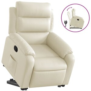 vidaXL Fauteuil inclinable Crème Similicuir